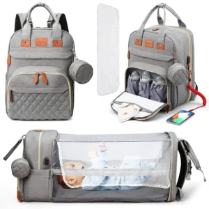 Diaper Bag Backpack Foldable Baby Bed