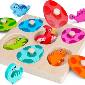 Wooden Dinosaur Puzzles for Toddlers