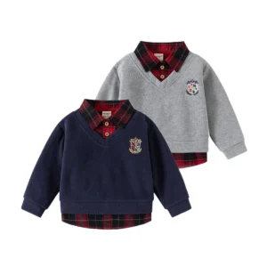 Boys Shirts Sweatshirts Turndown Collar
