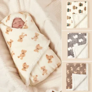 r Baby Blanket Lamb Fleece Flannel Quilt
